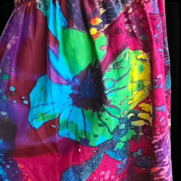 Metropolitan Midi Colorful Button Strap Stretch Ruffle Plus Size Dress 1X - Picture 9 of 12